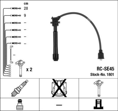 NGK 1801 - Kit de câbles d'allumage cwaw.fr