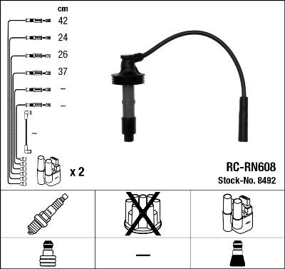 NGK 8492 - Kit de câbles d'allumage cwaw.fr