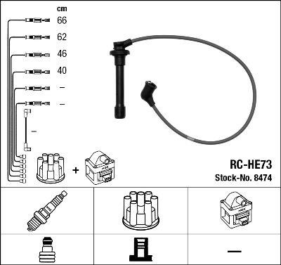 NGK 8474 - Kit de câbles d'allumage cwaw.fr