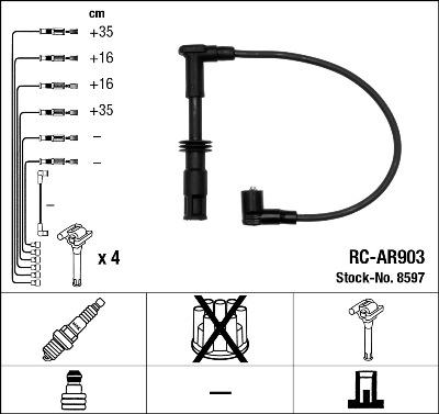 NGK 8597 - Kit de câbles d'allumage cwaw.fr