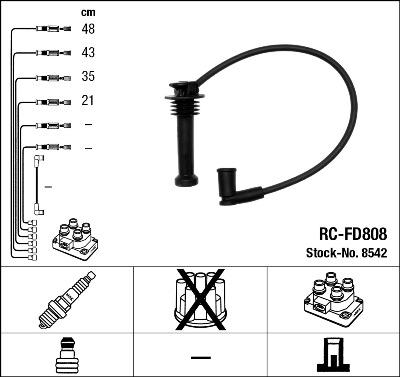 NGK 8542 - Kit de câbles d'allumage cwaw.fr