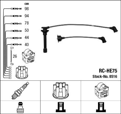 NGK 8516 - Kit de câbles d'allumage cwaw.fr