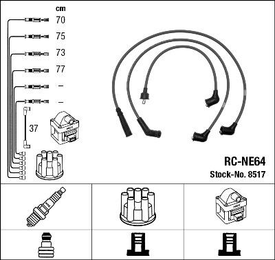 NGK 8517 - Kit de câbles d'allumage cwaw.fr