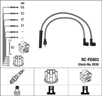 NGK 8536 - Kit de câbles d'allumage cwaw.fr