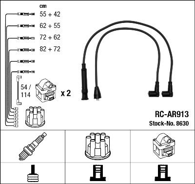 NGK 8630 - Kit de câbles d'allumage cwaw.fr