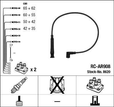 NGK 8620 - Kit de câbles d'allumage cwaw.fr