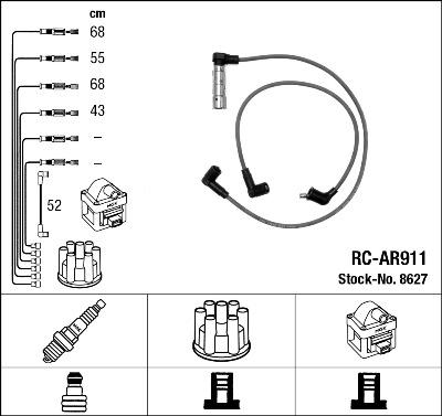 NGK 8627 - Kit de câbles d'allumage cwaw.fr