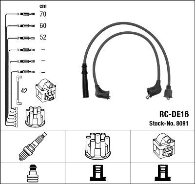 NGK 8091 - Kit de câbles d'allumage cwaw.fr