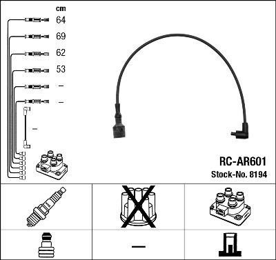 NGK 8194 - Kit de câbles d'allumage cwaw.fr