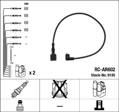 NGK 8195 - Kit de câbles d'allumage cwaw.fr