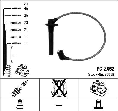 NGK 8839 - Kit de câbles d'allumage cwaw.fr