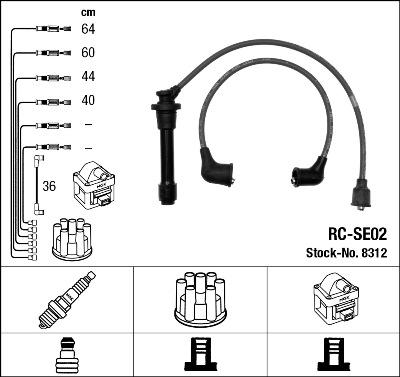 NGK 8312 - Kit de câbles d'allumage cwaw.fr