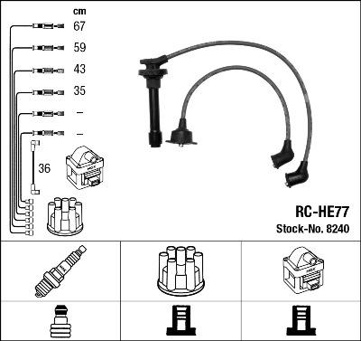 NGK 8240 - Kit de câbles d'allumage cwaw.fr