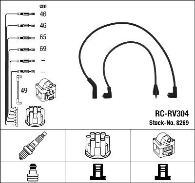 NGK 8269 - Kit de câbles d'allumage cwaw.fr