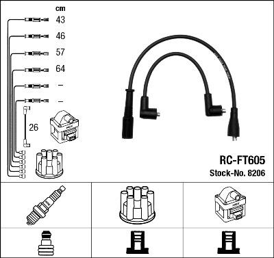 NGK 8206 - Kit de câbles d'allumage cwaw.fr