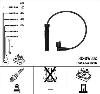 NGK 8276 - Kit de câbles d'allumage cwaw.fr