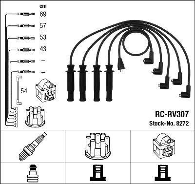 NGK 8272 - Kit de câbles d'allumage cwaw.fr