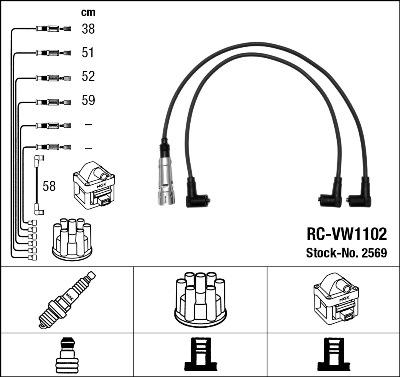 NGK 2569 - Kit de câbles d'allumage cwaw.fr