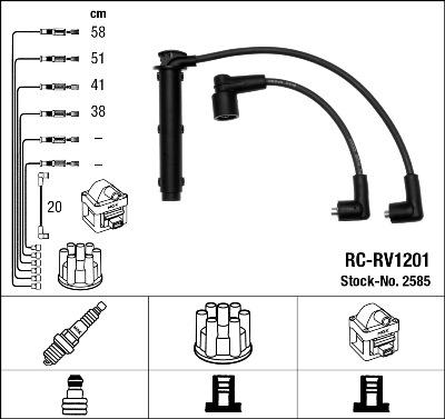 NGK 2585 - Kit de câbles d'allumage cwaw.fr