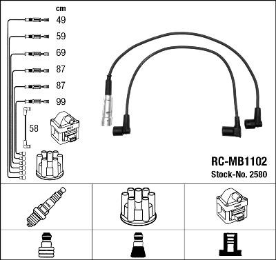 NGK 2580 - Kit de câbles d'allumage cwaw.fr