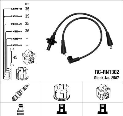 NGK 2587 - Kit de câbles d'allumage cwaw.fr