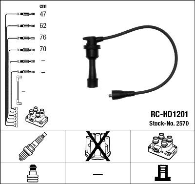 NGK 2570 - Kit de câbles d'allumage cwaw.fr