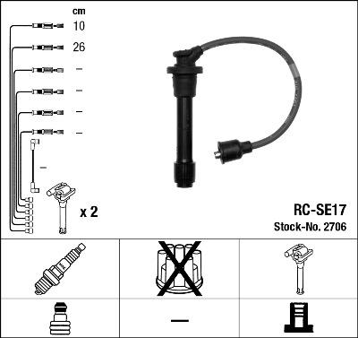 NGK 2706 - Kit de câbles d'allumage cwaw.fr