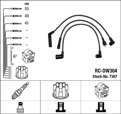 NGK 7367 - Kit de câbles d'allumage cwaw.fr