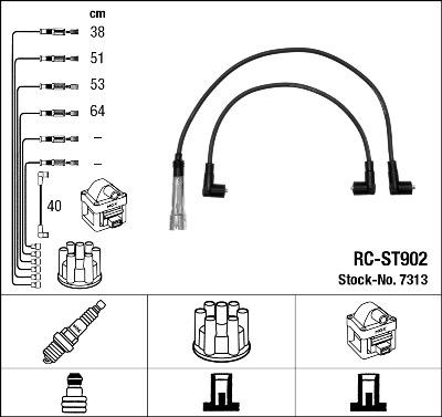 NGK 7313 - Kit de câbles d'allumage cwaw.fr