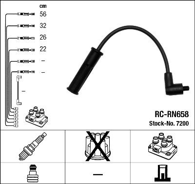 NGK 7200 - Kit de câbles d'allumage cwaw.fr