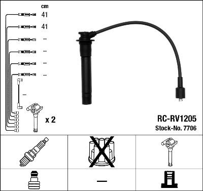 NGK 7706 - Kit de câbles d'allumage cwaw.fr