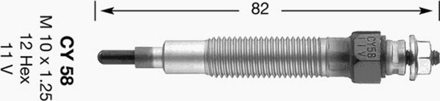 NGK CY58 - Bougie de préchauffage cwaw.fr