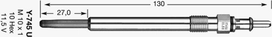 NGK Y-745U - Bougie de préchauffage cwaw.fr