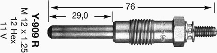 NGK Y-909R - Bougie de préchauffage cwaw.fr