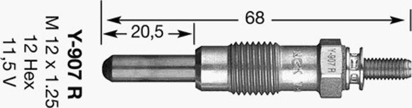 NGK Y-907R - Bougie de préchauffage cwaw.fr