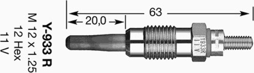 NGK Y-933R - Bougie de préchauffage cwaw.fr