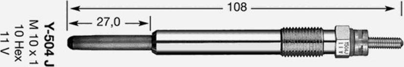 NGK Y-504J - Bougie de préchauffage cwaw.fr