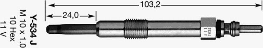 NGK Y-534J - Bougie de préchauffage cwaw.fr