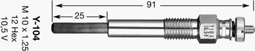 NGK Y-104 - Bougie de préchauffage cwaw.fr