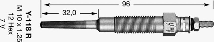 NGK Y-118 R - Bougie de préchauffage cwaw.fr