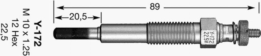 NGK Y172 - Bougie de préchauffage cwaw.fr