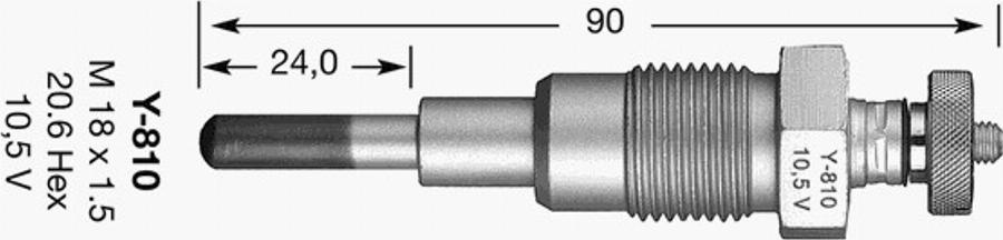 NGK Y-810 - Bougie de préchauffage cwaw.fr