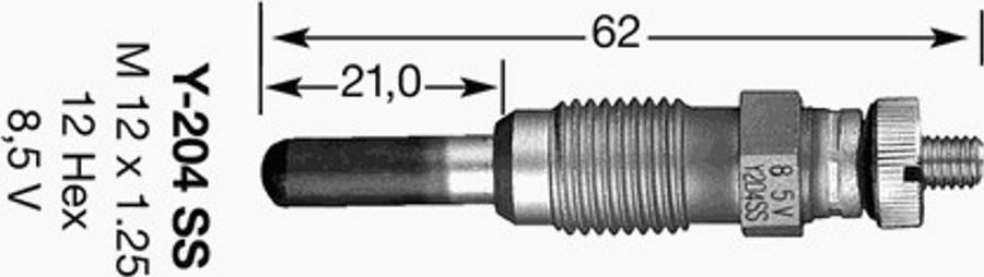 NGK Y-204SS - Bougie de préchauffage cwaw.fr