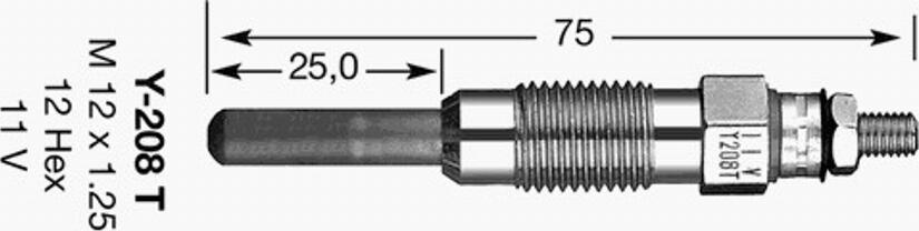 NGK Y-208 T - Bougie de préchauffage cwaw.fr