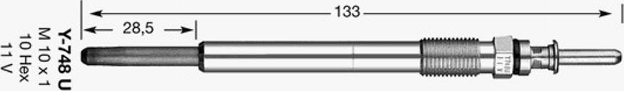 NGK Y-748U - Bougie de préchauffage cwaw.fr