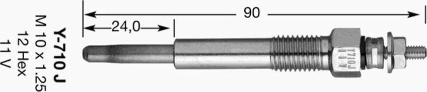 NGK Y-710J - Bougie de préchauffage cwaw.fr