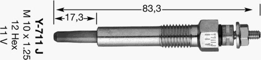 NGK Y-711J - Bougie de préchauffage cwaw.fr