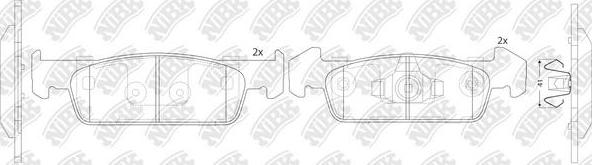 NiBK PN43002 - Kit de plaquettes de frein, frein à disque cwaw.fr