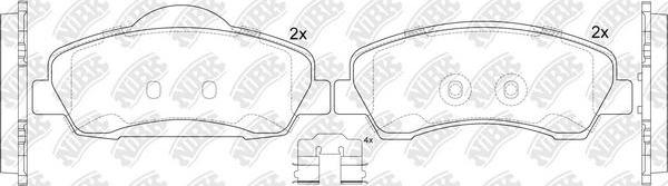 NiBK PN42004 - Kit de plaquettes de frein, frein à disque cwaw.fr