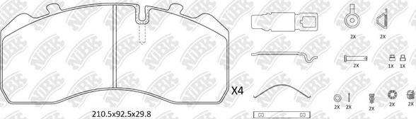 NiBK PN0909 - Kit de plaquettes de frein, frein à disque cwaw.fr